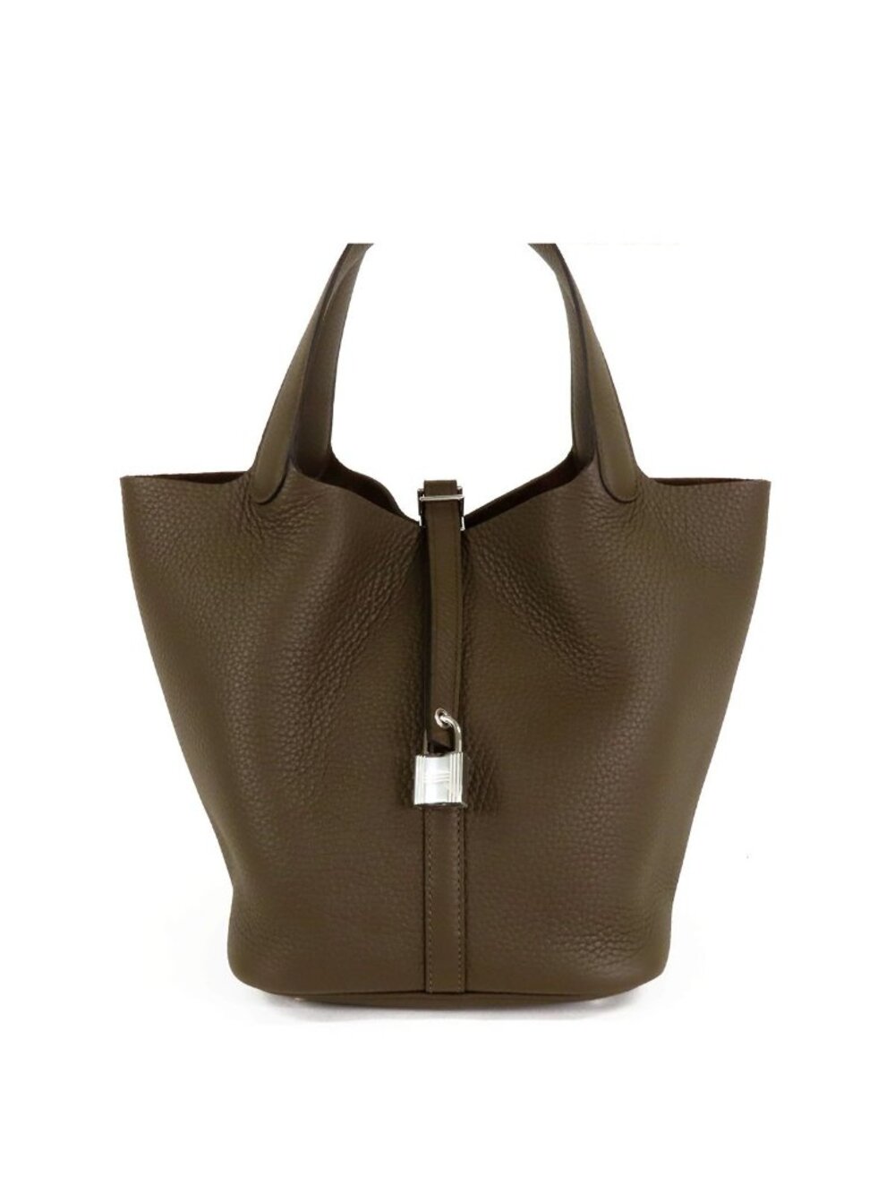 Hermes Picotin Lock MM Vert Loden Silver Taurillon Handbag